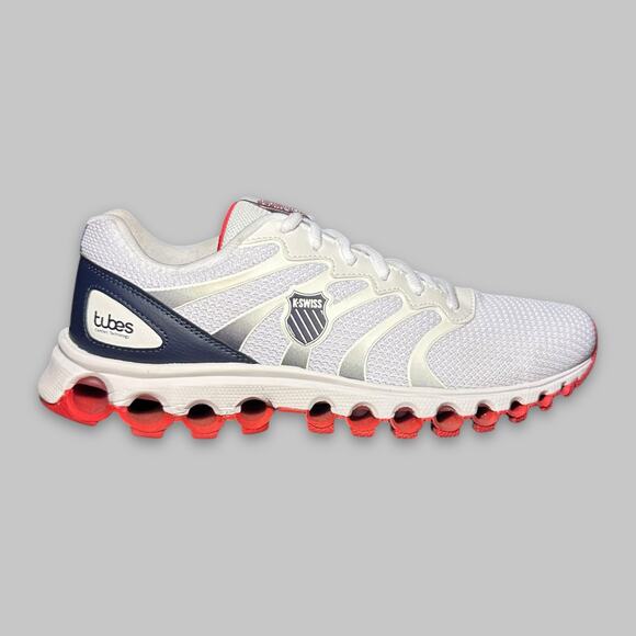 K-Swiss Tubes Comfort Technology Men’s Running Shoes - White/Red/Navy - Size 9 - Picture 3 of 7